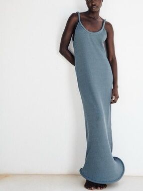 Blue Zara Ribbed Dress